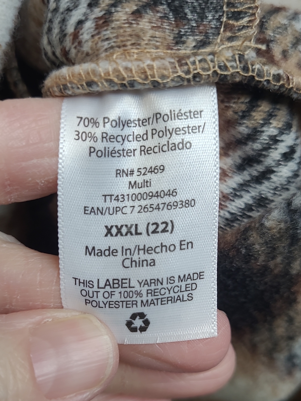 Time and Tru Brown & Cream Plaid Button-Up Shacket with Pockets size XXXL (22) - Picture 4 of 9